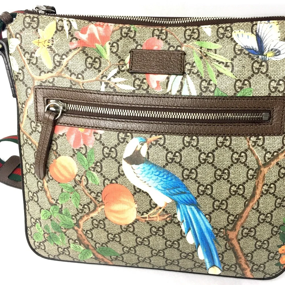 Authentic Gucci Tian crossbody unisex bag brown monogram coated bengal canvas - Picture 4 of 16